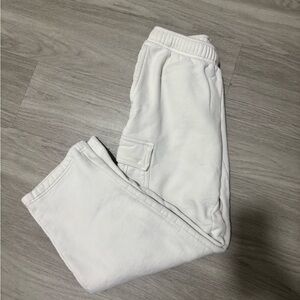 White/ Cream Aritzia Cargo Sweatpants